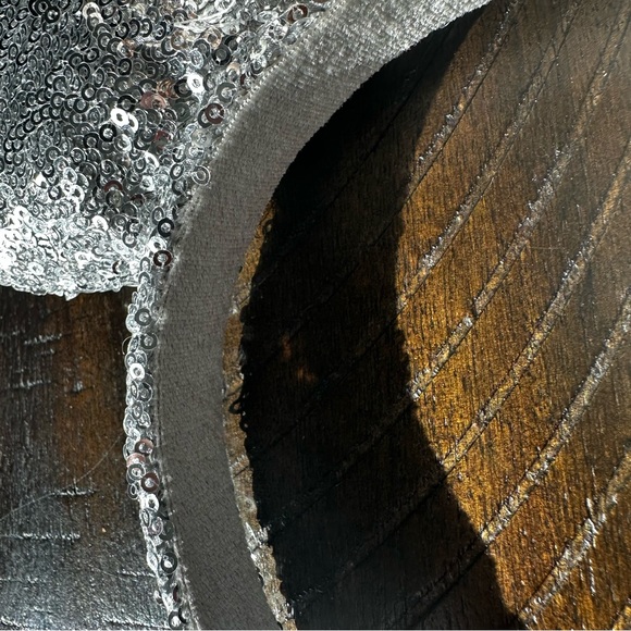 Disney Parks Minnie Mouse Silver Sequined Ear Headband with Rose Gold Bow - Picture 4 of 4